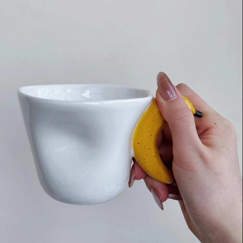 Banana Handle Ceramic Coffee Cup –  Ceramic Mug with Fun Design