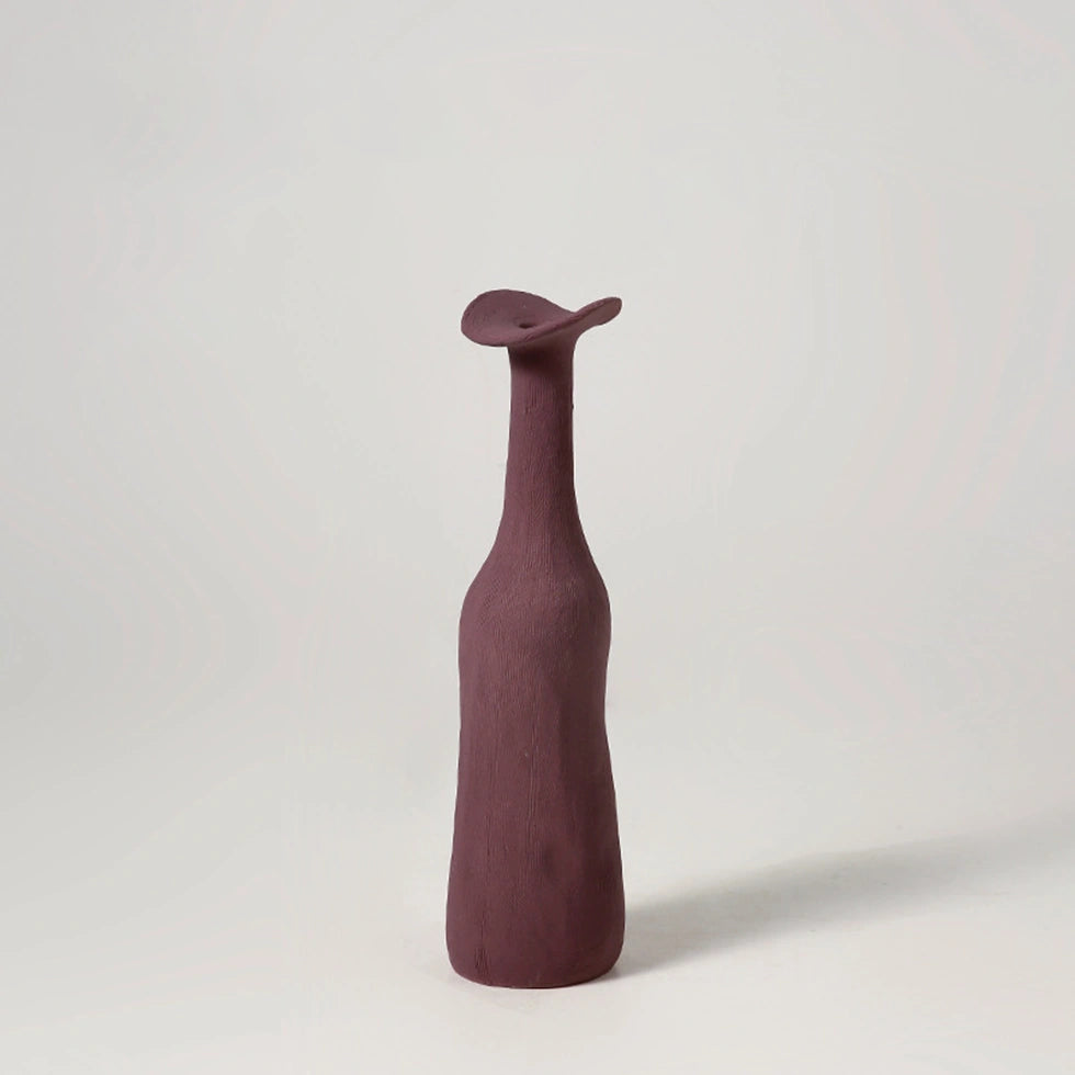 burgundy ceramics vase small ceramics vase