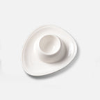 Ceramic Egg Holder – White Egg Cup with Saucer 
