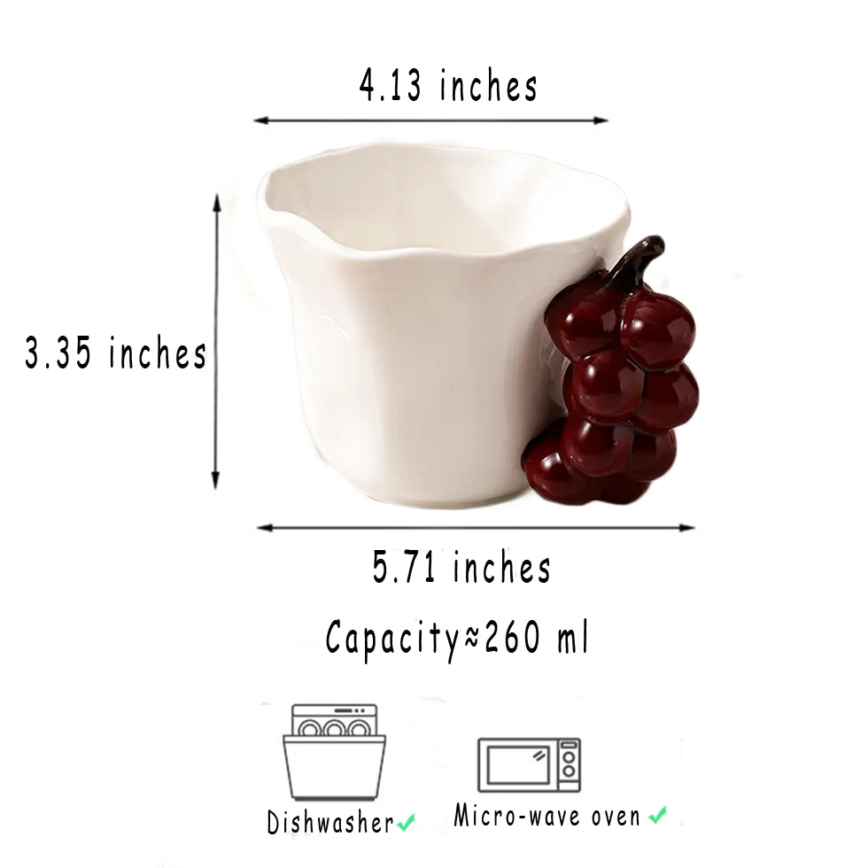Grape Handle Ceramic Mug
