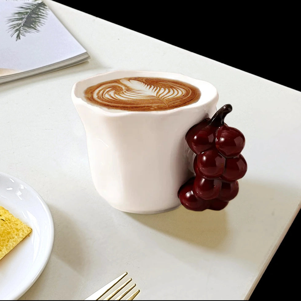 Grape Handle Ceramic Mug