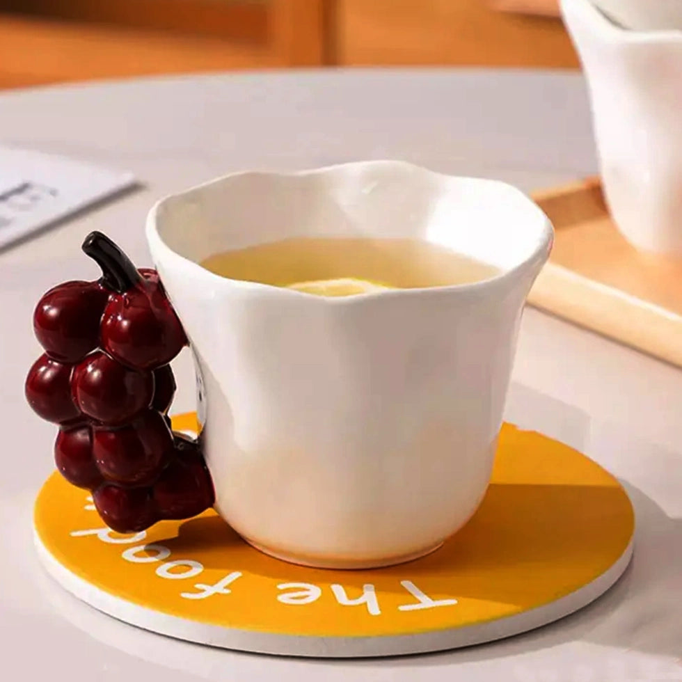 Grape Handle Ceramic Mug