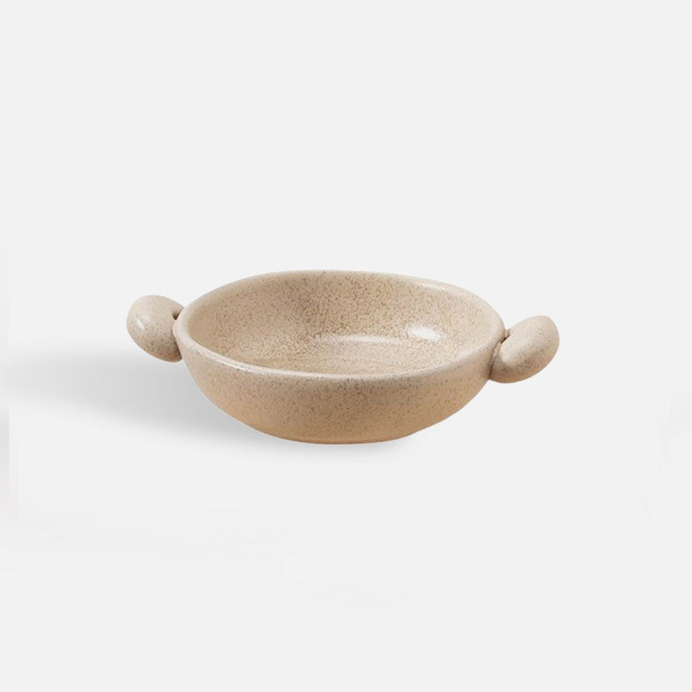 Handmade Double Handle Ceramic Fruit Bowl 