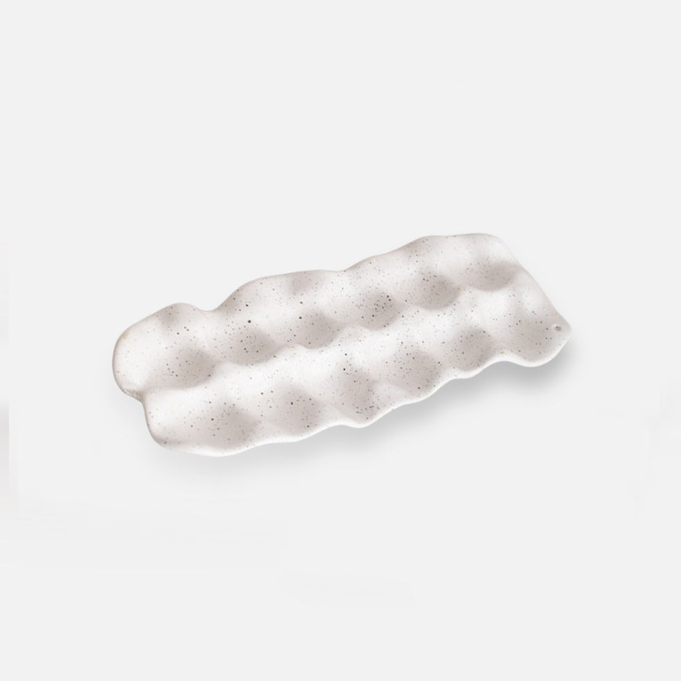 Long Speckled Ceramic Egg Tray – 12-Egg Ceramic Container