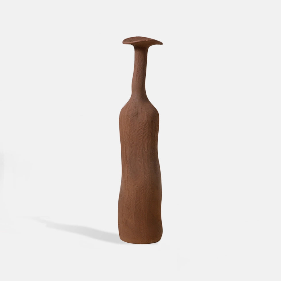 red ceramic vase