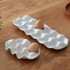 Long Speckled Ceramic Egg Tray – 12-Egg Ceramic Container