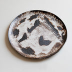 Vintage Brush-Stroke Ceramic Plate – Artistic Handcrafted Dining Dish
