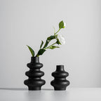 black ceramic vase set