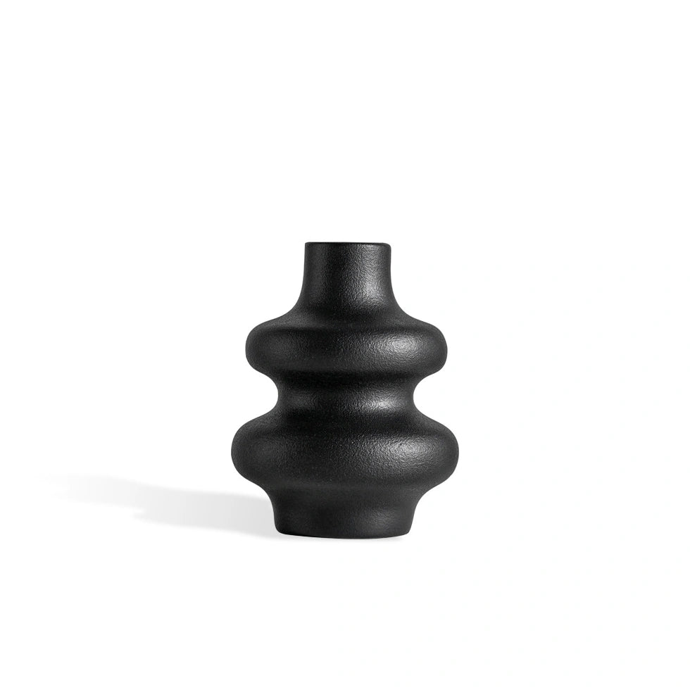 small ceramic vase black