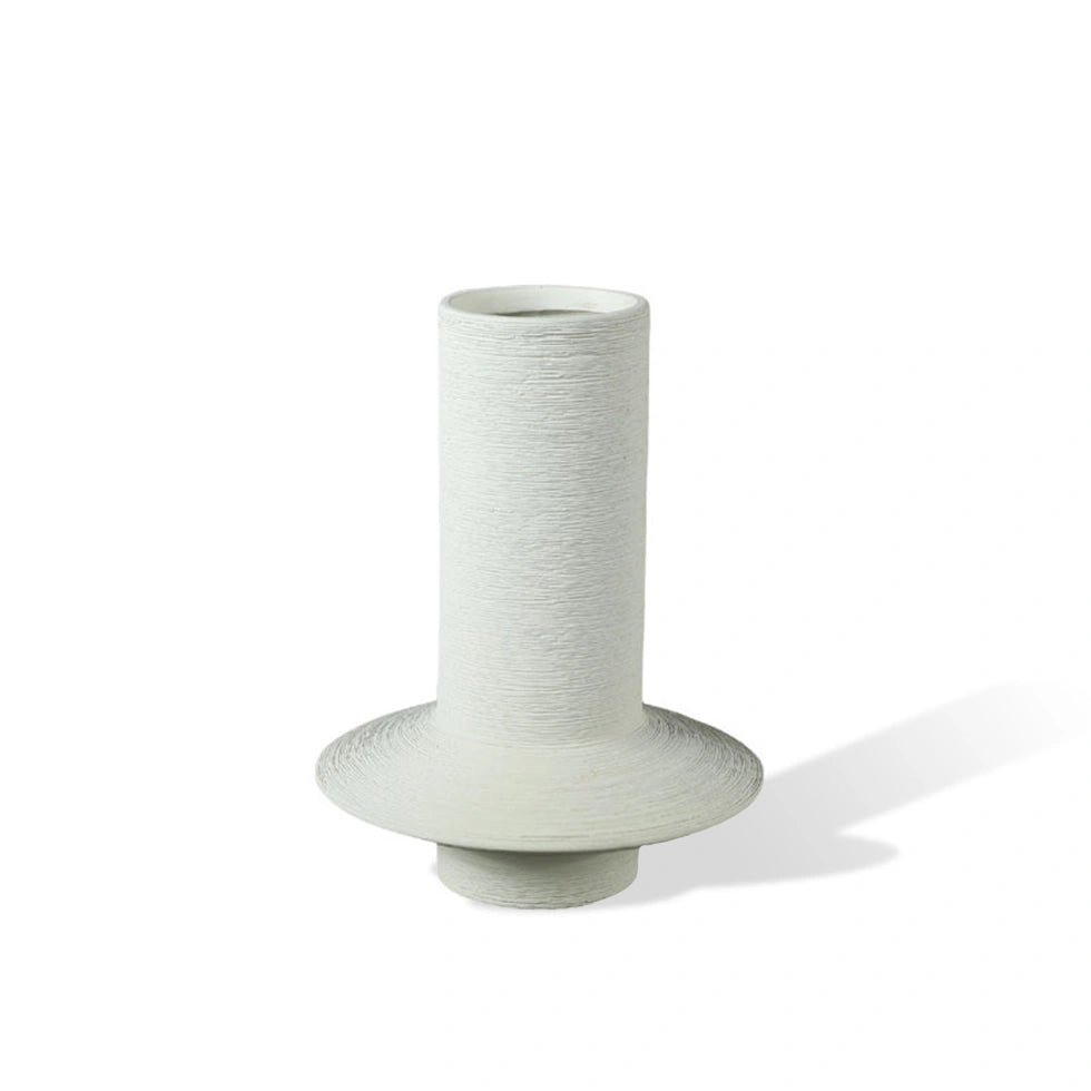 White Ceramic Vase Minimalist Sculptural Ceramic Vase