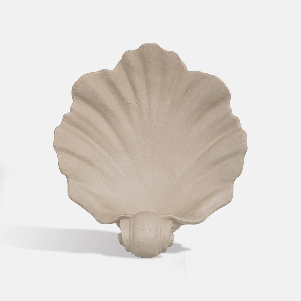 Front view of vintage resin shell candle holder